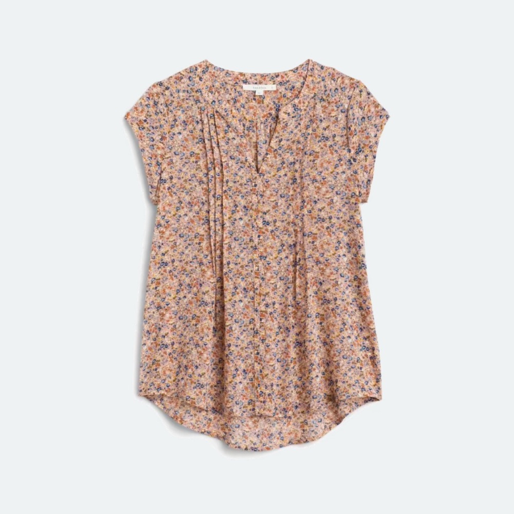 Monday Fun Floral V-Neck Women's Blouse